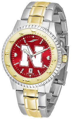 Nebraska Cornhuskers Men's Competitor Stainless Steel AnoChrome Two Tone Watch