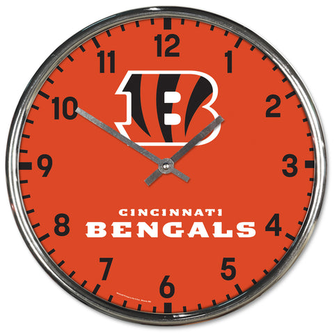 Cincinnati Bengals 12" Chrome Wall Clock