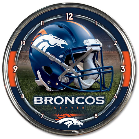 Denver Broncos 12" Chrome Wall Clock (OUT OF STOCK)