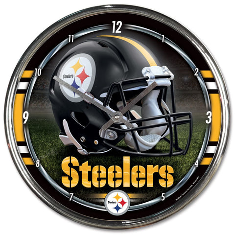 Pittsburgh Steelers 12" Chrome Wall Clock
