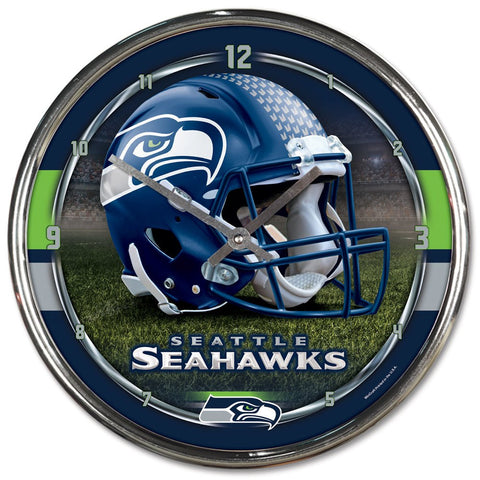 Seattle Seahawks 12" Chrome Wall Clock OUT OF STOCK
