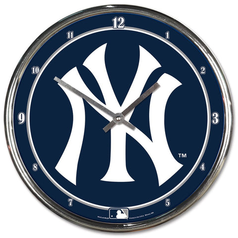 New York Yankees Chrome Wall Clock (OUT OF STOCK)