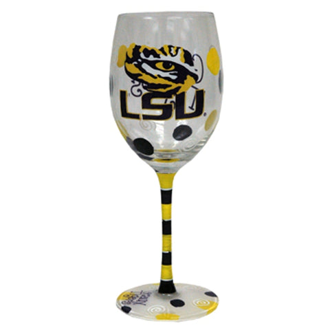 LSU Tigers Hand Painted Wine Glass (OUT OF STOCK)