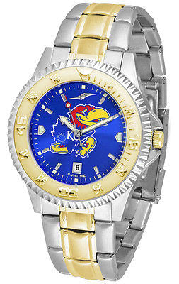 Kansas Jayhawks Men's Competitor Stainless Steel AnoChrome Two Tone Watch
