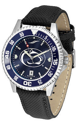 Penn State Men's Competitor AnoChrome Color Bezel Leather Band Watch