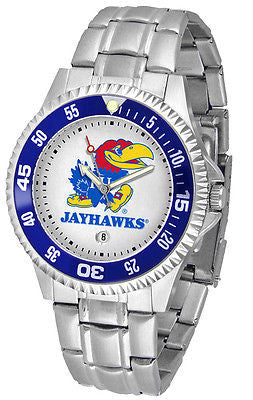 Kansas Jayhawks Men's Competitor Stainless AnoChrome with Color Bezel Watch