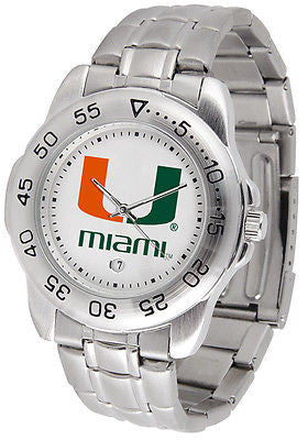Miami Hurricanes Men's Sports Stainless Steel Watch