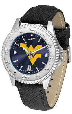 West Virginia Mountaineers Men's Competitor AnoChrome Leather Band Watch