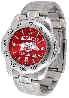 Arkansas Razorbacks Men's Stainless Steel Sports AnoChrome Watch