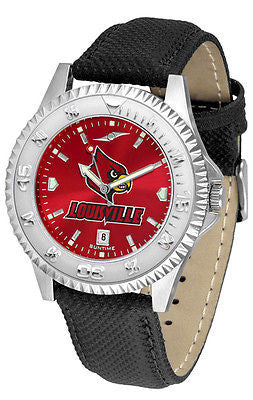 Louisville Cardinals Men's Competitor AnoChrome Leather Band Watch