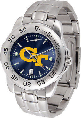 Georgia Tech Men's Stainless Steel Sports AnoChrome Watch