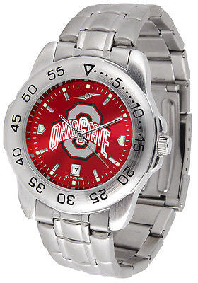 Ohio State Buckeyes Men's Stainless Steel Sports AnoChrome Watch