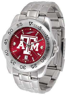 Texas A&M Aggies Men's Stainless Steel Sports AnoChrome Watch