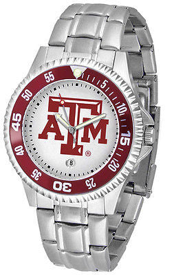 Texas A&M Aggies Men's Competitor Stainless Steel AnoChrome with Color Bezel