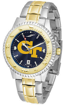 Georgia Tech Men's Competitor Stainless Steel AnoChrome Two Tone Watch