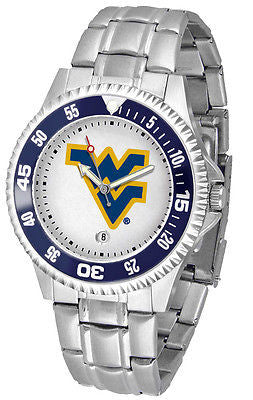 West Virginia Mountaineers Men's Competitor Stainless AnoChrome with Color Bezel