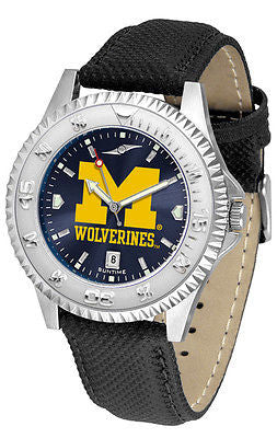 Michigan Wolverines Men's Competitor AnoChrome Leather Band Watch