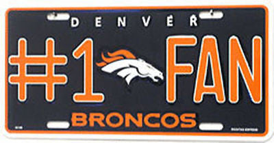 Denver Broncos Metal Car Tag