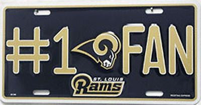St. Louis Rams Metal Car Tag