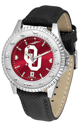Oklahoma Sooners Men's Competitor AnoChrome Leather Band Watch