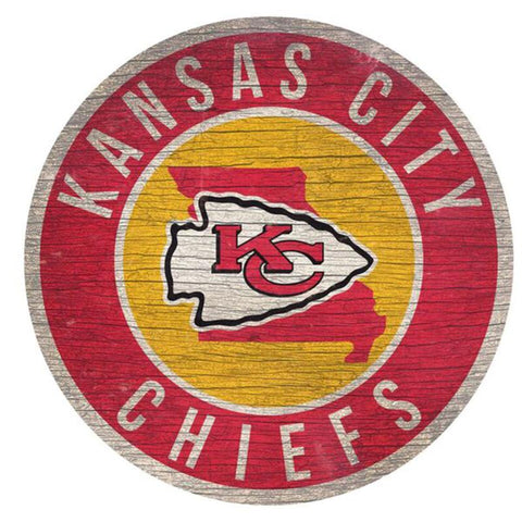 Kansas City Chiefs 12" Wooden Wall Sign