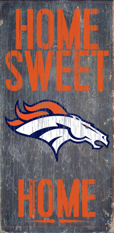 Denver Broncos Home Sweet Home Wood Wall Sign