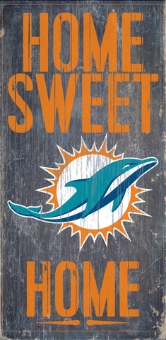 Miami Dolphins Home Sweet Home Wood Wall Sign