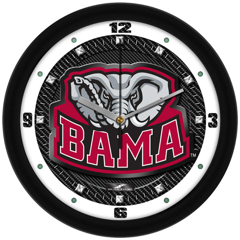 Alabama Crimson Tide Carbon Fiber Wall Clock