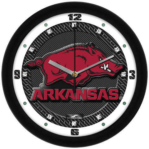 Arkansas Razorbacks Carbon Fiber Wall Clock