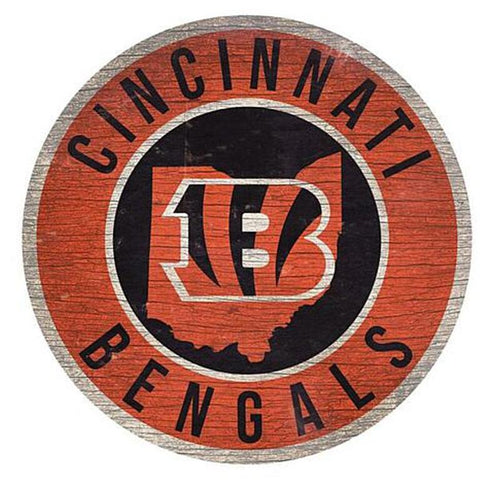 Cincinnati Bengals 12" Wooden Wall Sign
