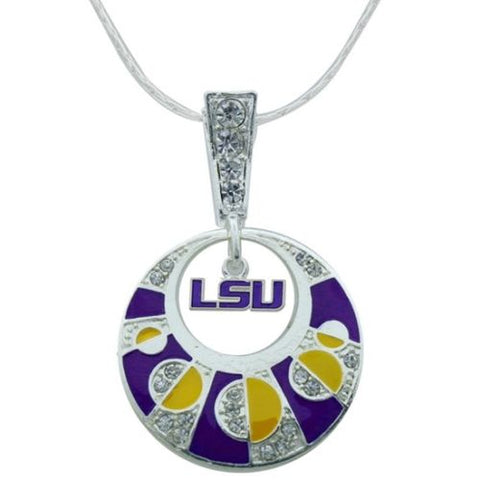 LSU Tigers Team Color Rhinestone Necklace  OUT OF STOCK