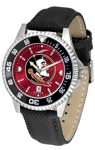 Florida State Men's Competitor AnoChrome Color Bezel Leather Band Watch