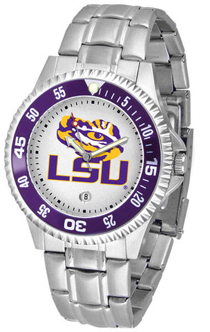 LSU Tigers Men's Competitor Stainless Steel AnoChrome with Color Bezel Watch