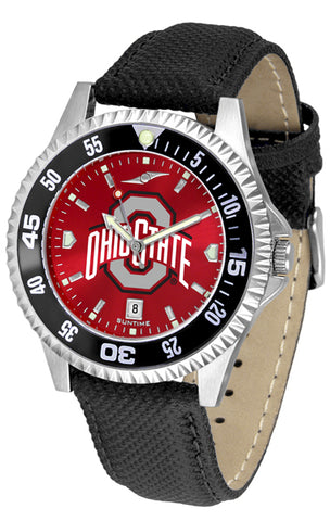 Ohio State Buckeyes Men's Competitor AnoChrome Color Bezel Leather Watch